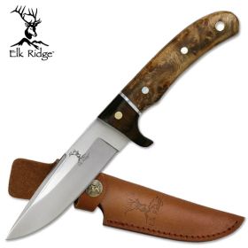 Burl Wood Hunting Knife