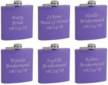 6 Oz. Hip Flask Holders for Bridesmaid