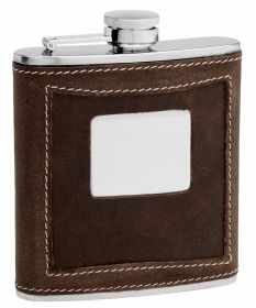 6 Oz. Distressed Genuine Leather Hip Flask Holders