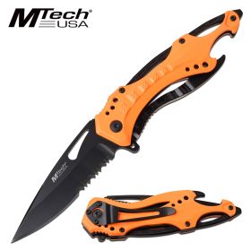 Mtech Knife with Neon Orange Handle