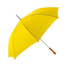 Rain Umbrella - Yellow - 48" Across - Rip-Resistant Polyester - Auto Open - Light Strong Metal Shaft and Ribs - Resin Handle