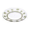 Palm Tree Design 9" Acrylic Dinner Plates Set of 4, Crystal Clear Plastic Plates Reusable, Unbreakable Kitchen Plates for All Occasions BPA Free Dishw