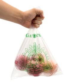 Roll of 1000 Clear Produce Bags 5 A Day for Better Health 12 x 17 Food Storage Bags On A Roll 12x17 Thickness 0.5 Mil High Density Poly Bags for Food