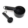 Measuring Set 10 pieces Black Plastic Measuring Spoons and Cups for Baking Tools