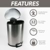 Better Homes & Gardens 14.5 Gallon Trash Can, Semi-Round Kitchen Trash Can, Stainless Steel