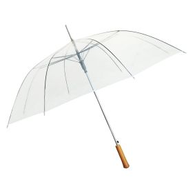 Clear Rain Umbrella - 54" Across - Rip-Resistant - Light Strong Metal Shaft and Ribs - Manual Open - Resin Handle - Perfect for 2 People