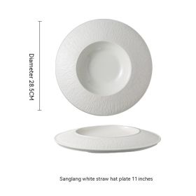 11-inch Straw Hat Bowl Creative Simple Commercial Tableware (Color: White)