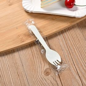 Plastic Forks and Spoons (Color: 100pcs White)