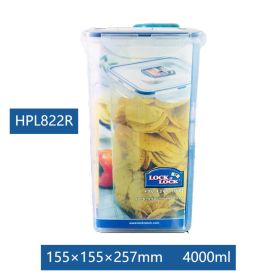 Plastic Fresh-keeping Lunch Box Sealed Food Refrigerator Storage Box Bento Box Microwaveable (Model: HPL822R-4000ML)