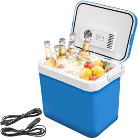 Camping Travel & Picnics Portable Car Refrigerator Mini Fridge Freezer (Color: Blue, Capacity: 34 Quart)