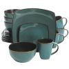 Square Stoneware 16 Piece Dinnerware Set