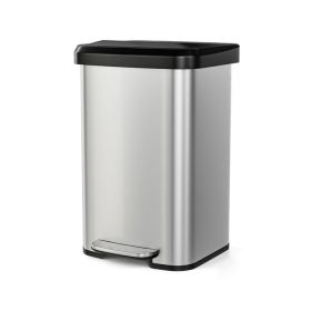 Indoor & Outdoor Household Trash Can with Soft Close Lid (Type: Trash Can, Color: Silver)