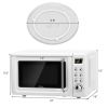 700W Retro Countertop Microwave Oven with 5 Micro Power and Auto Cooking Function