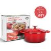 COOKWIN Enameled Cast Iron Dutch Oven with Self Basting Lid;  Enamel Coated Cookware Pot 4.5QT