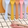 Baby Food Grade Complementary Food Training Silicone Spoon Fork Sets